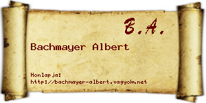 Bachmayer Albert névjegykártya